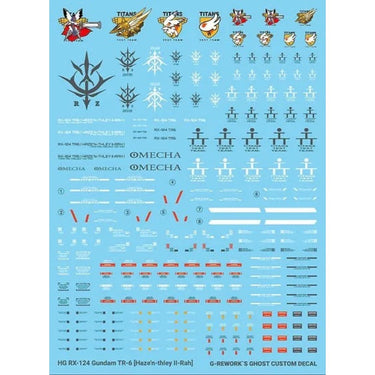 G-Rework CD-HL-124-HR Premium Decal for HG A.O.Z Rx-124 Gundam Tr-6 ?Haze'N-Thley II-Rah?